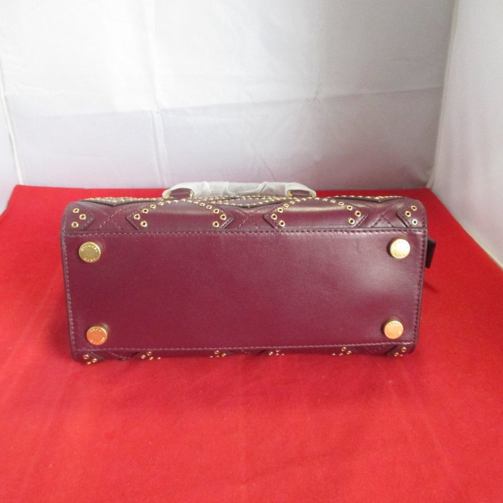 Michael Kors Selma Medium Grommet Top Zip Satchel $498 Plum #051 - Picture 15 of 15